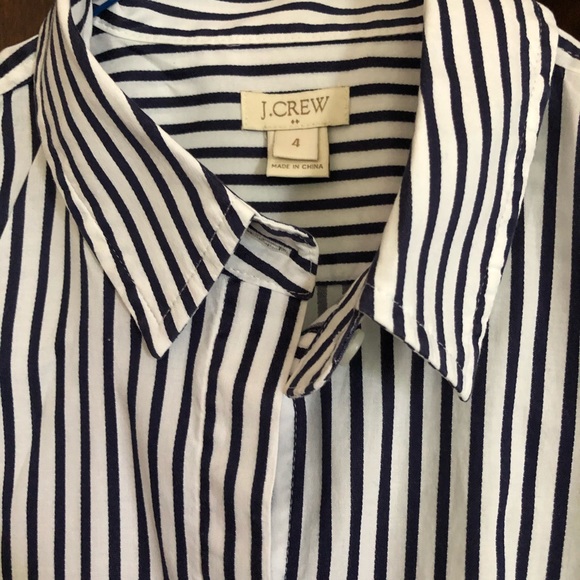 Awesome J Crew Sleeveless striped blouse women’s 4 button front collared - Picture 1 of 8